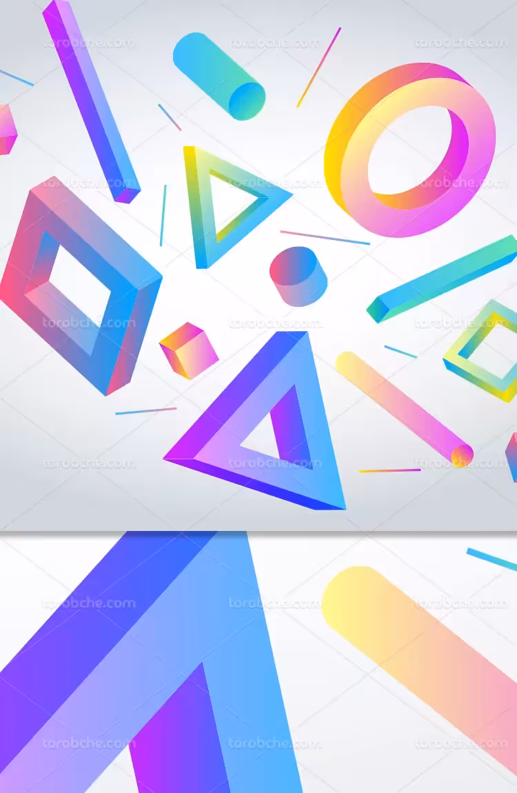 وکتور زمینه اشکال هندسی سه بعدی | گرافیک با طعم تربچه