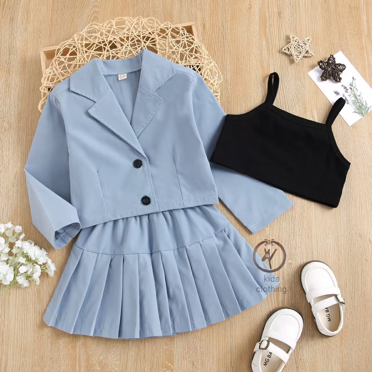 کت کراپ و دامن و تاپ سایز 1 تا 14 سال