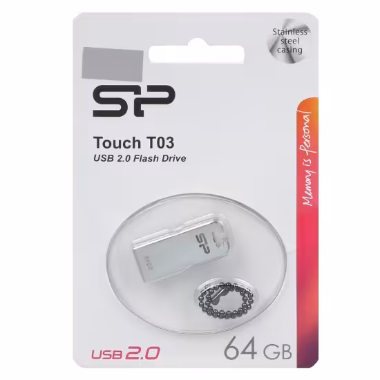 فلش مموری Silicon Power مدل تاچ T03 ظرفیت 64 گیگابایت