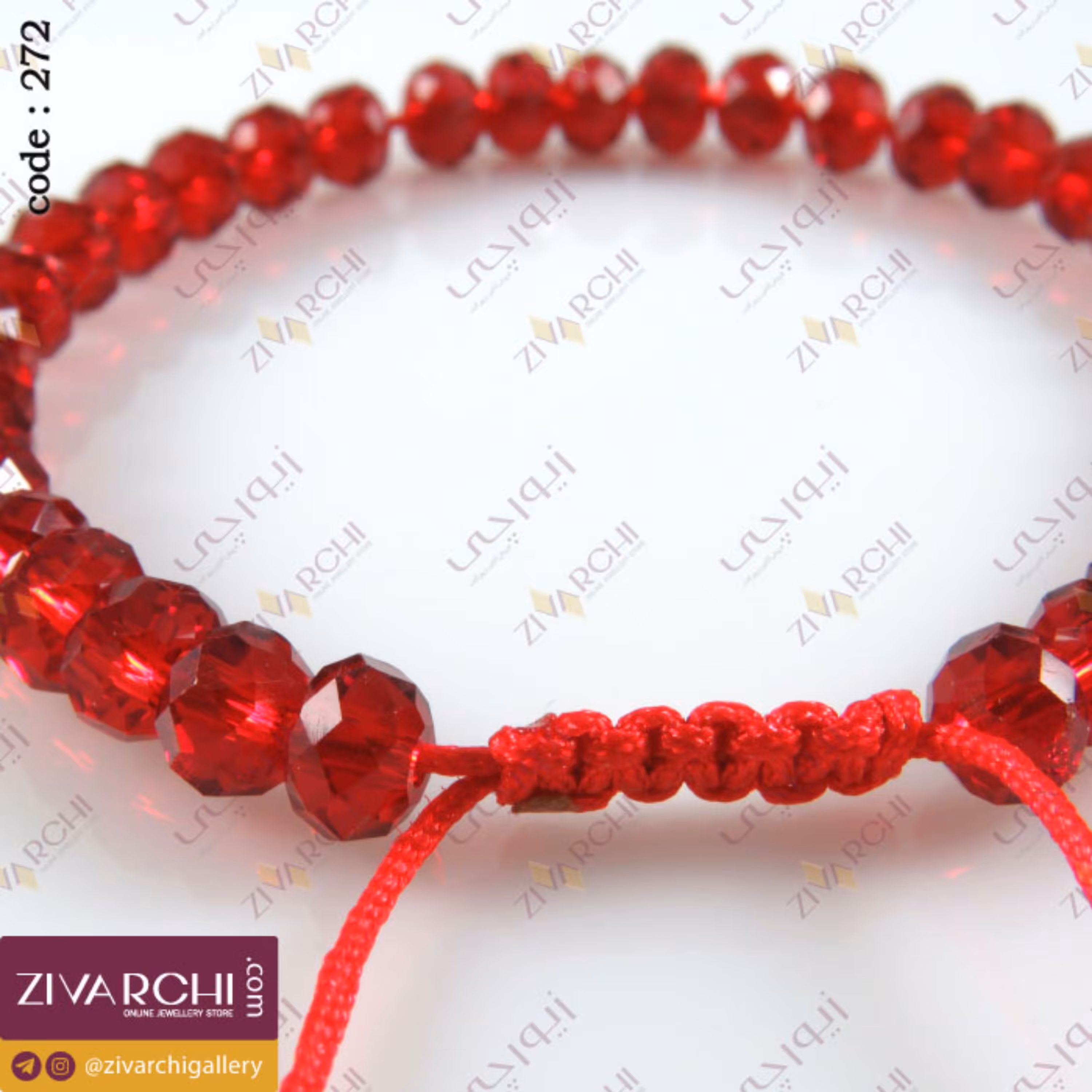 دستبند مهره ای کریستالی (ریز) 272