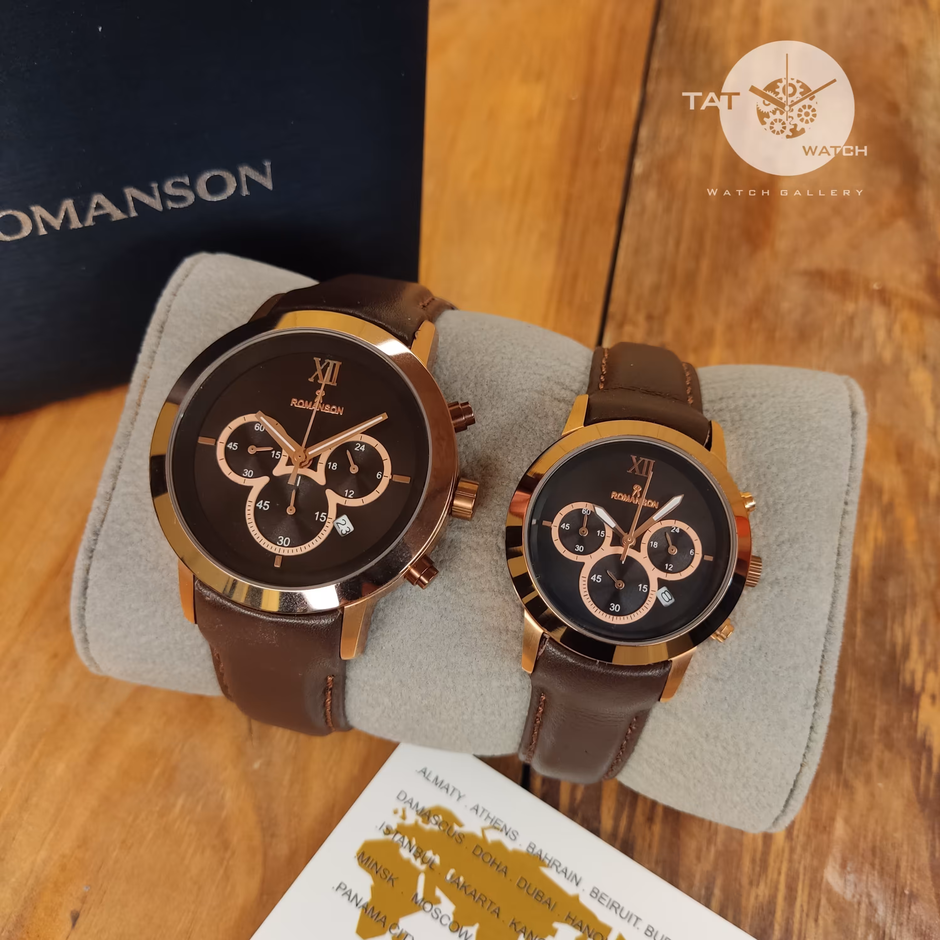 ساعت ست رومانسون بندقهوه ای