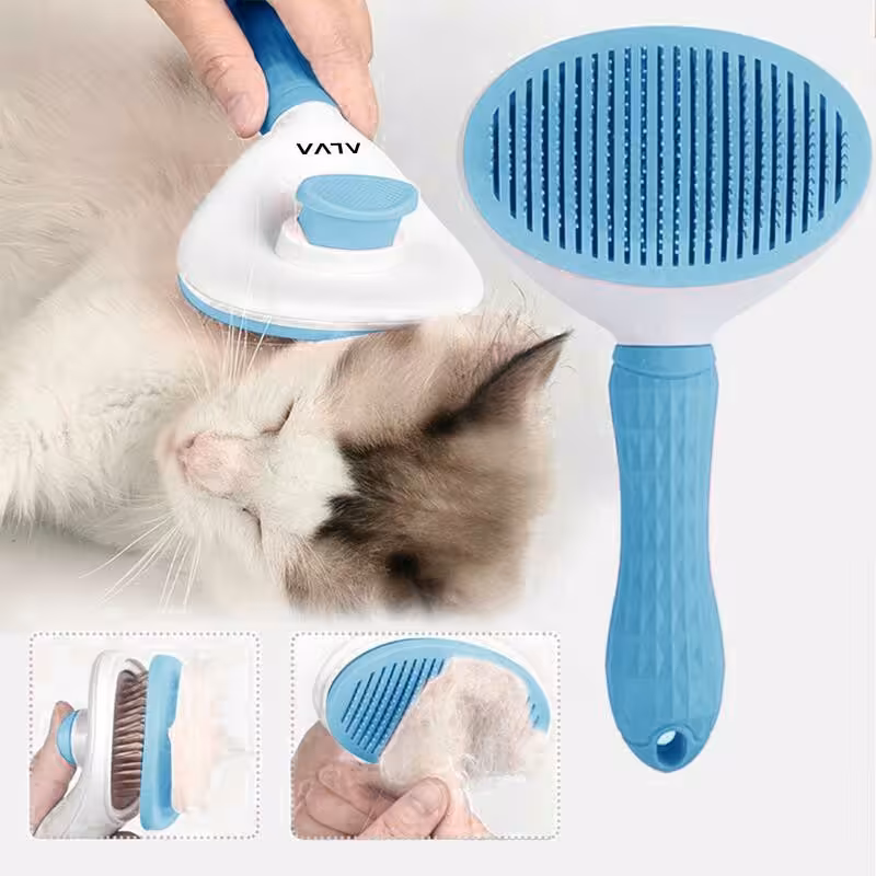 شانه سگ و گربه مدل تخلیه دار ( دسته فنری )