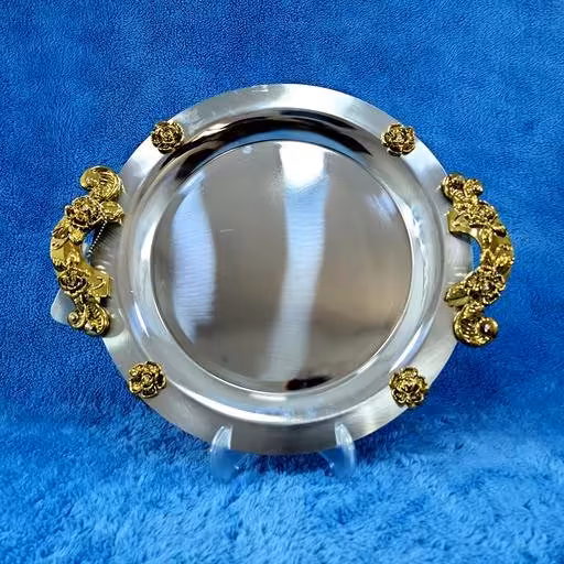 سینی استیل نگار گرد بزرگ کد 418