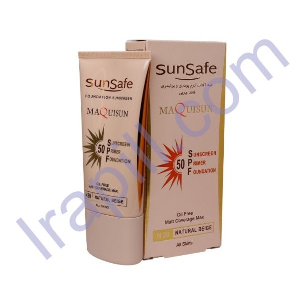 کرم ضد آفتاب کرم پودری و پرایمری SPF50 سان سیف رنگ بژ طبیعی 40 میلی لیتر
