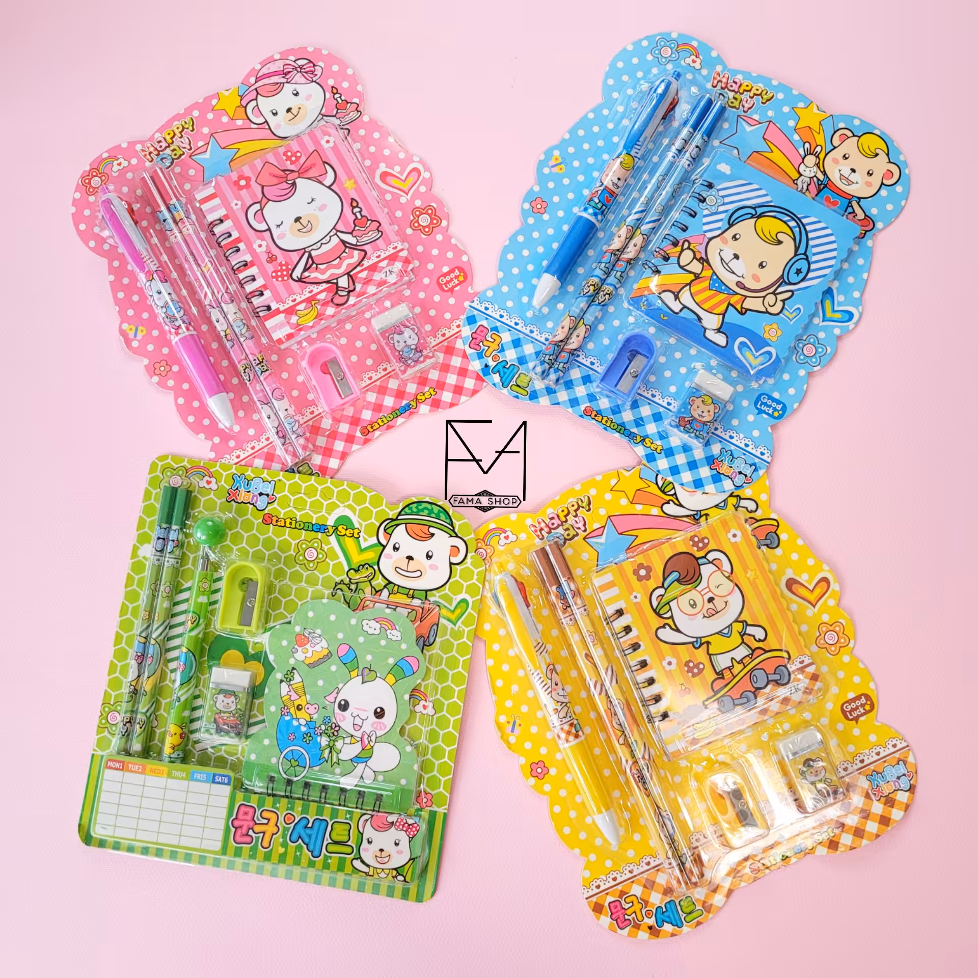 پک لوازم التحریر فانتزی وارداتی مناسب جوایز مدارس  تک و عمده