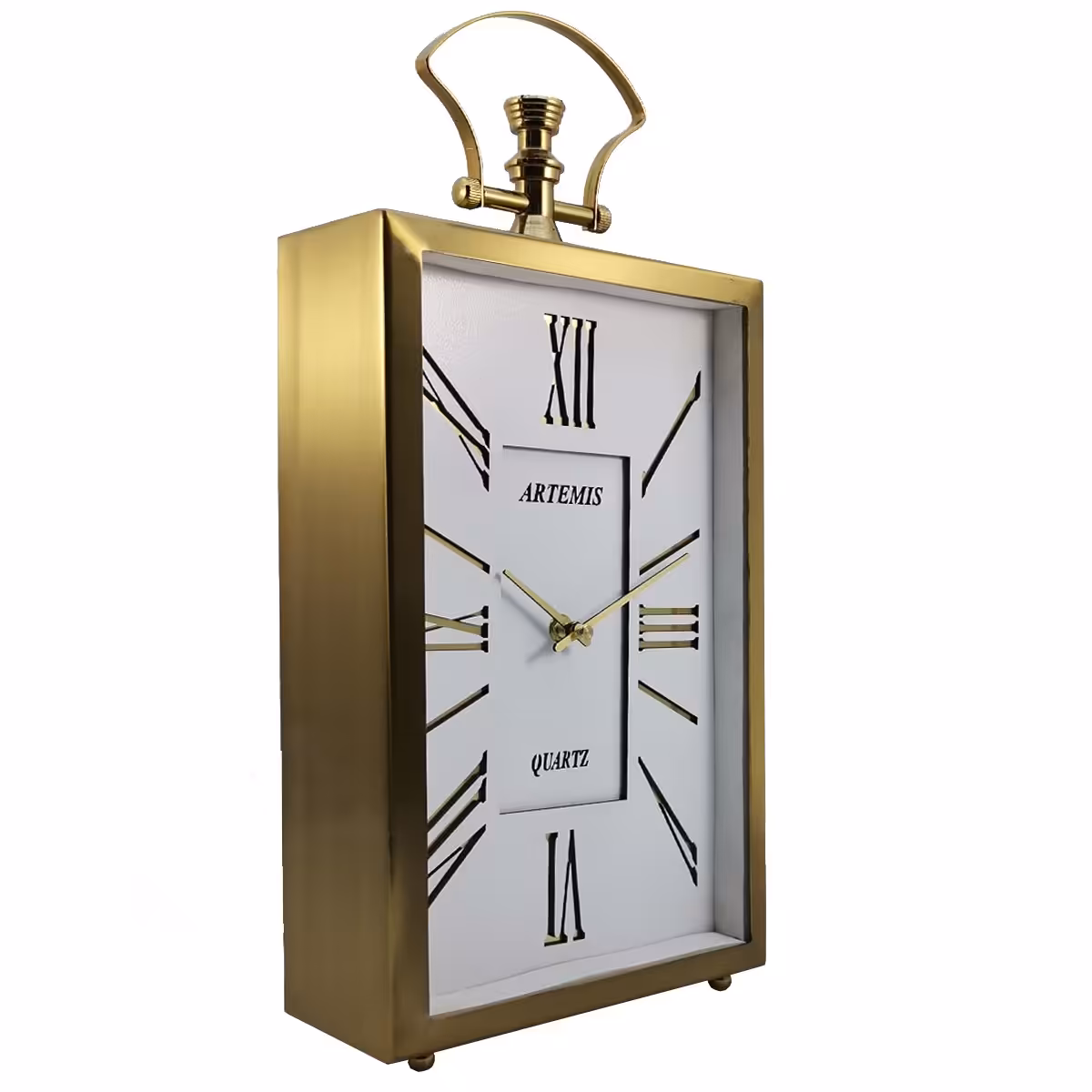 ساعت رومیزی آرتمیس مدل 2031 گلد (طلایی) صفحه وایت (سفید)