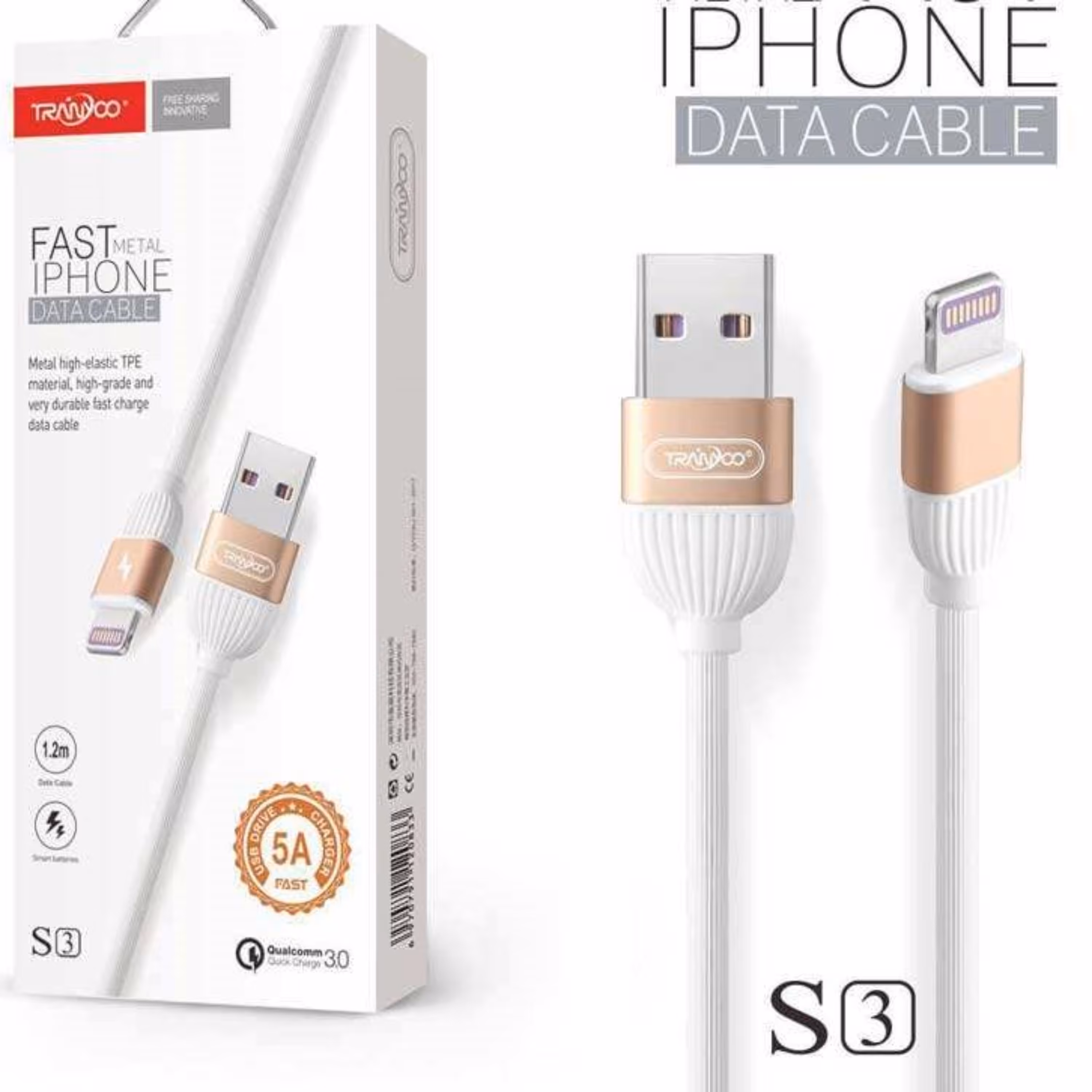 کابل تبدیل USB به لایتنینگ ترانیو مدل S3 آیفون