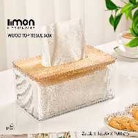 جا دستمال مستطیل رویه چوبی لیمون کد 2372