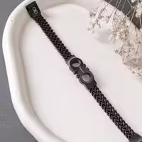 دستبند استیل مردانه مدل فراگامو مشکی