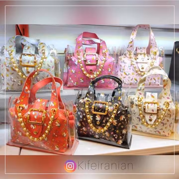 کیف طلقی دخترانه طرح یونیکورن رنگ سفید موجود