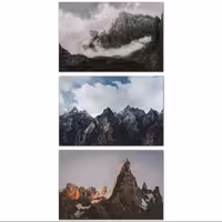 تابلو شاسی طرح کوهستان مجموعه 3 عددی سایز 30X40