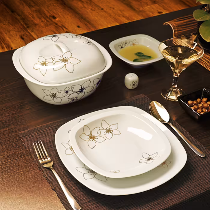 سرویس غذاخوری آمیتیس 12نفره سری کواترو چینی زرین