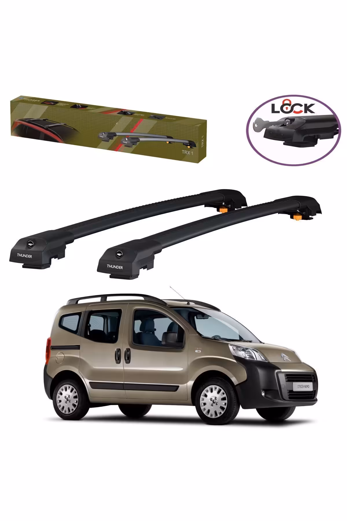 جعبه بار سقفی خاکستری TOYOTA LAND CRUISER PRADO 2002 2009 TRX1 حامل قفل شده روسری متوسط روسری Thunder