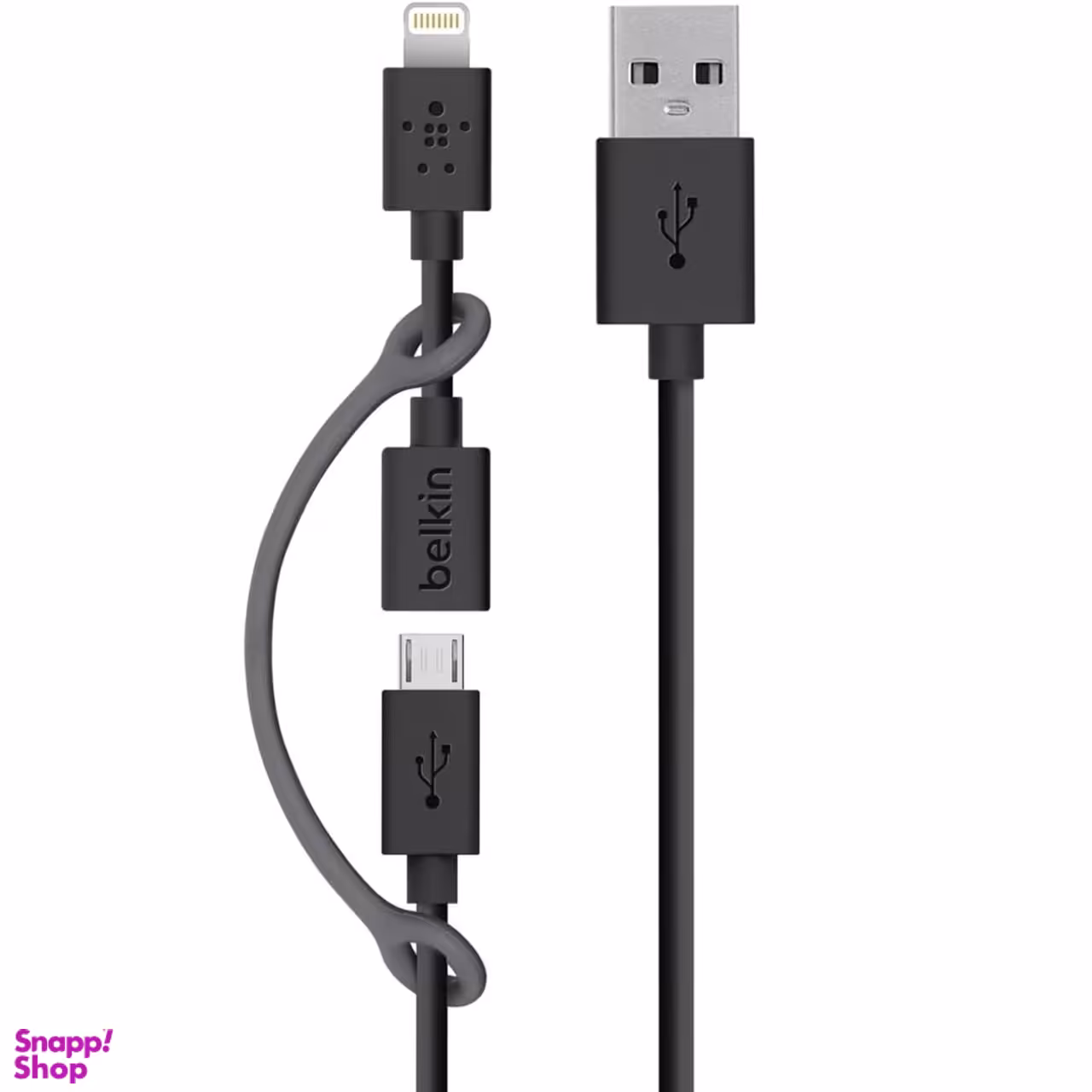 کابل تبدیل USB به Lightning/Micro USB بلکین (Belkin) مدل F8J080BT03 به طول 90cm