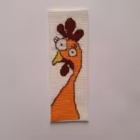 نشانگر کتاب(بوک مارک) شماره دوزی طرح خروس