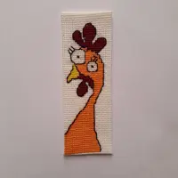 نشانگر کتاب(بوک مارک) شماره دوزی طرح خروس