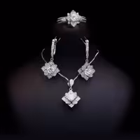 نیم ست نقره میکرو عیار925 آبکاری شده،کد 12