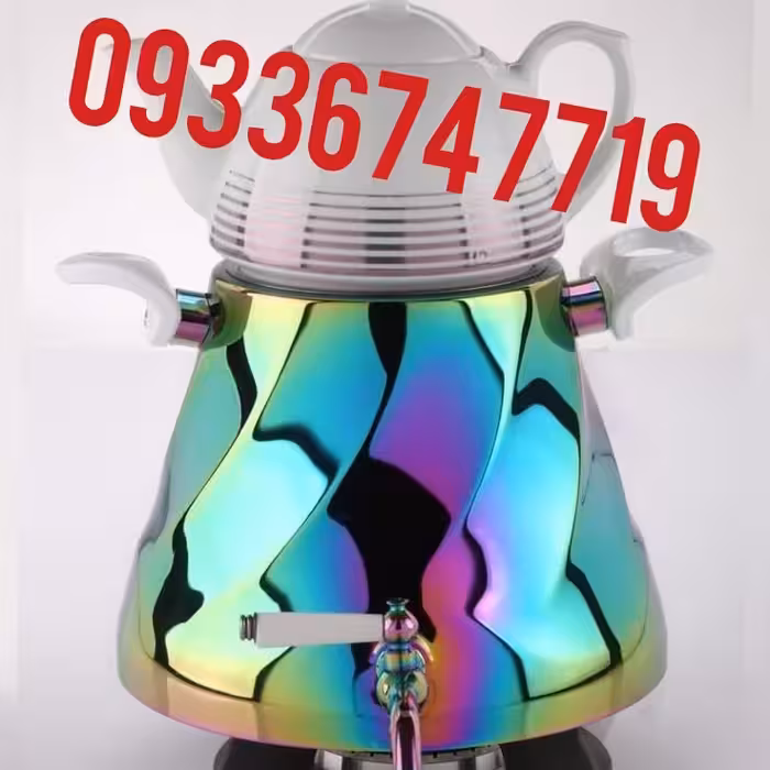 تولیدی کتری قوری مدل طرح ترک رنگی ساخت شرکت تولیدی کتری قوری استیل فراهانی  تولید کننده برتر کتری و قوری استیل در ایران