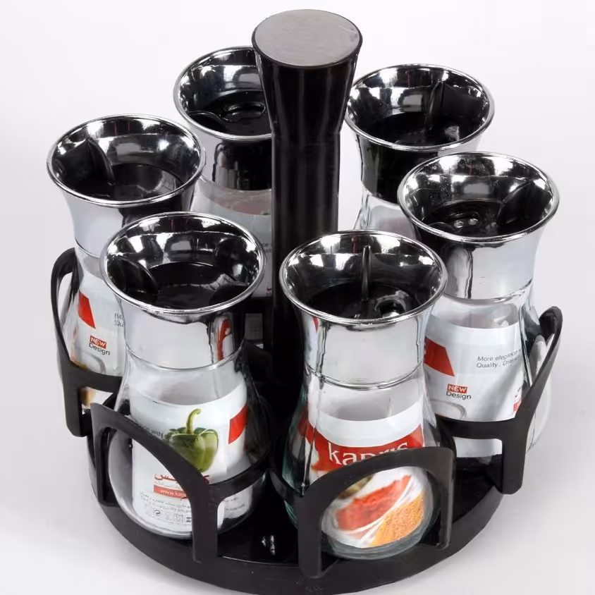 جا ادویه گردان 6عددی(مشکی و صورتی و طوسی)