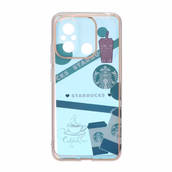 قاب گوشی دور طلایی طرح دار برای Xiaomi Redmi 12C / Redmi 11A / Poco C55 - کد 226