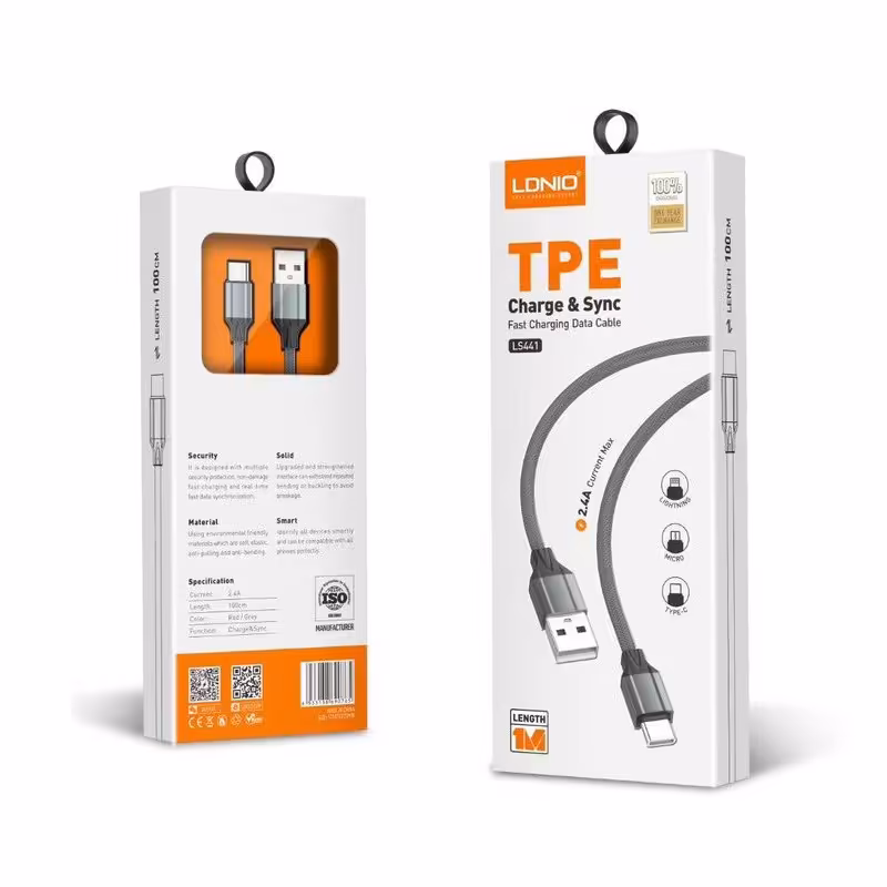 کابل تبدیل USB به microUSB الدینیو مدل LS441 01st طول 1 متر