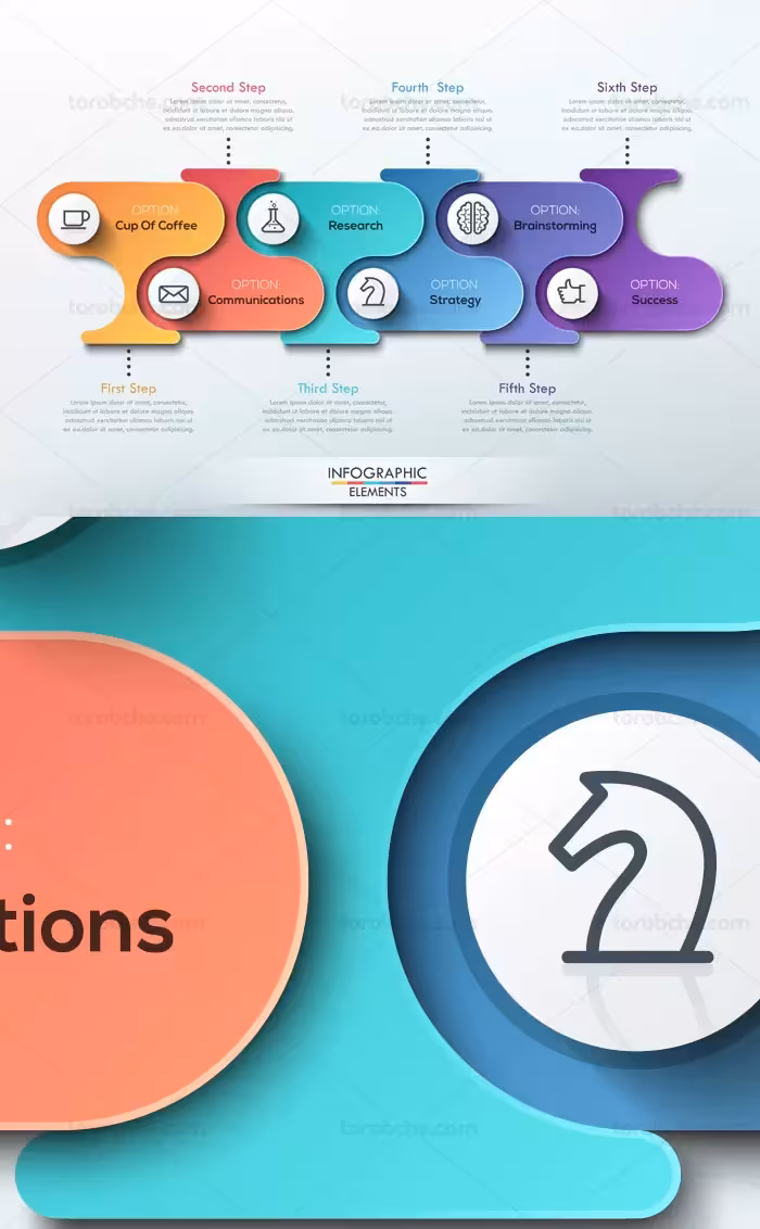 وکتور المان طراحی اینفوگرافیک خلاقانه - گرافیک با طعم تربچه