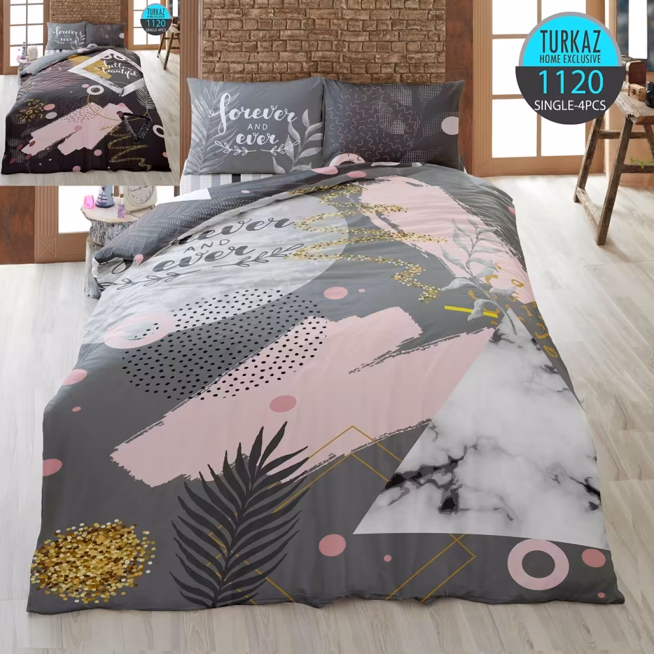 ست روتختی ترک آز کد 1120 تکنفره 4 تکه