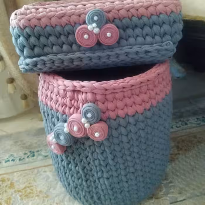 سطل و دستمال تریکویی