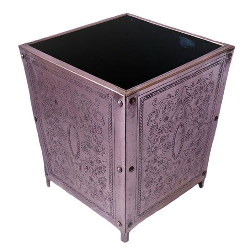 سطل زباله خانگی لاکچری چهار گوش مسی کد ZH1681