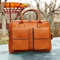 کیف اداری چرم بیسراک مدل Ed-101 رنگ عسلی