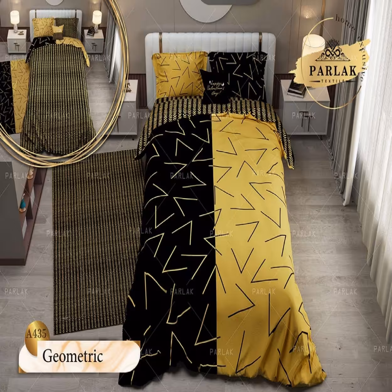 سرویس روتختی پارلاک کد A-435 یکنفره 5 تکه دو رو