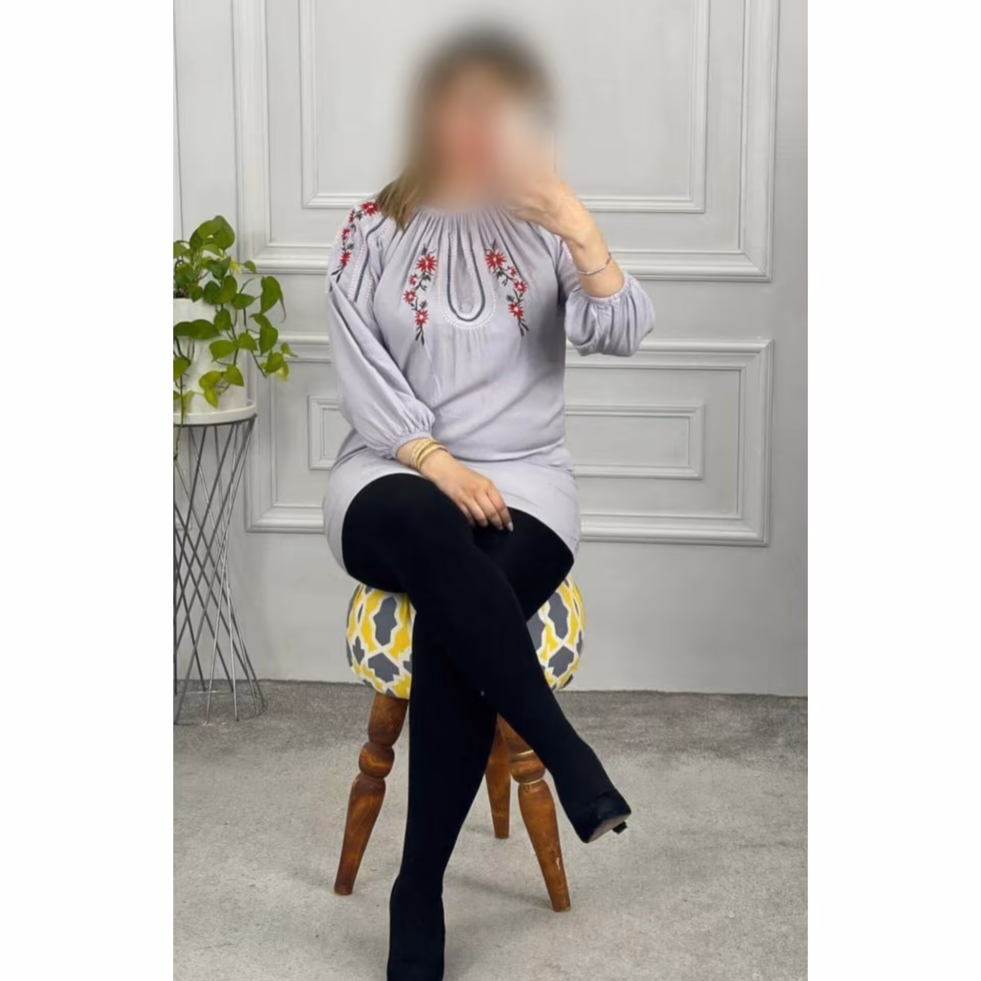 تونیک مانتویی گلدوزی