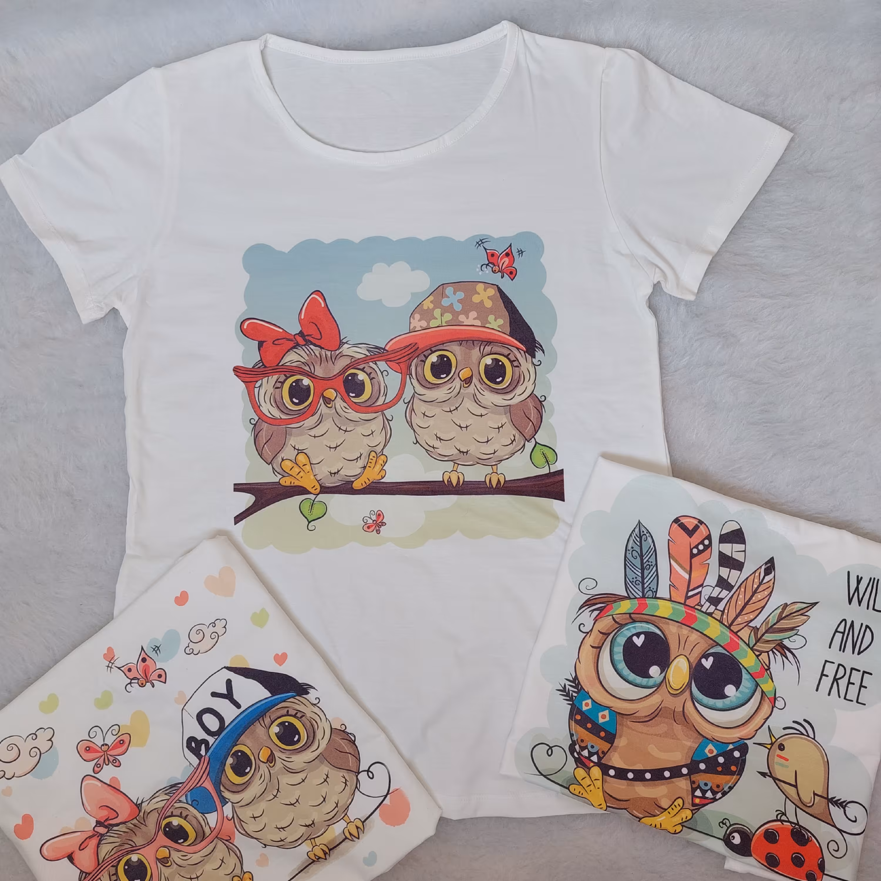 تیشرت زنانه  طرح جغد