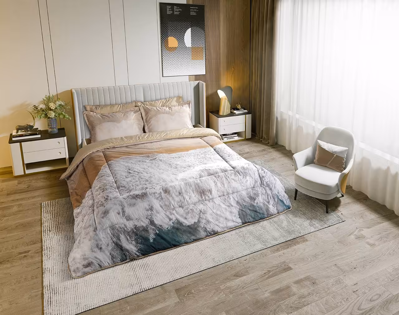 روتختی یک نفره آلوئه ورا لومانا 4تکه طرح Strand