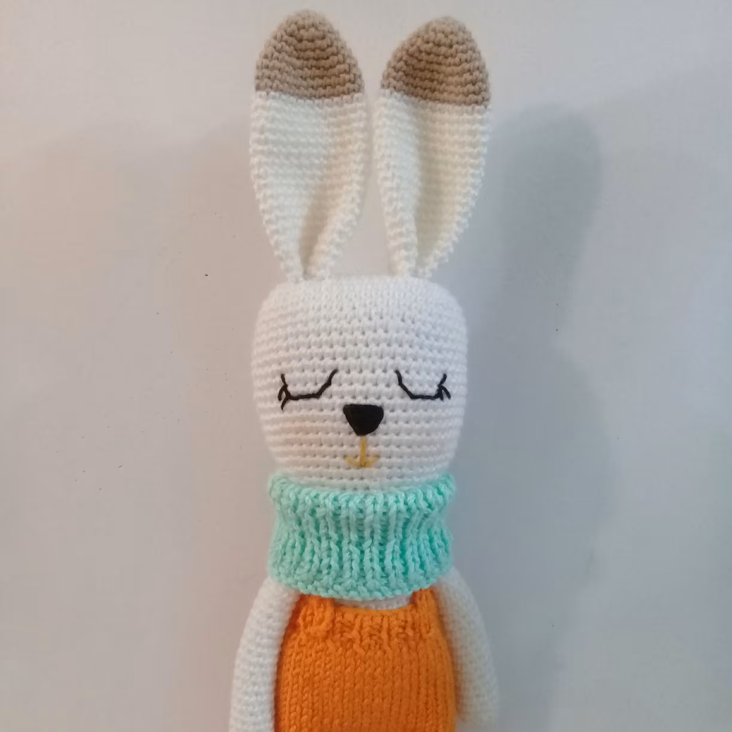 عروسک خرگوش دستبافت قد 30 س کاموای ترک قابل شست و شو 