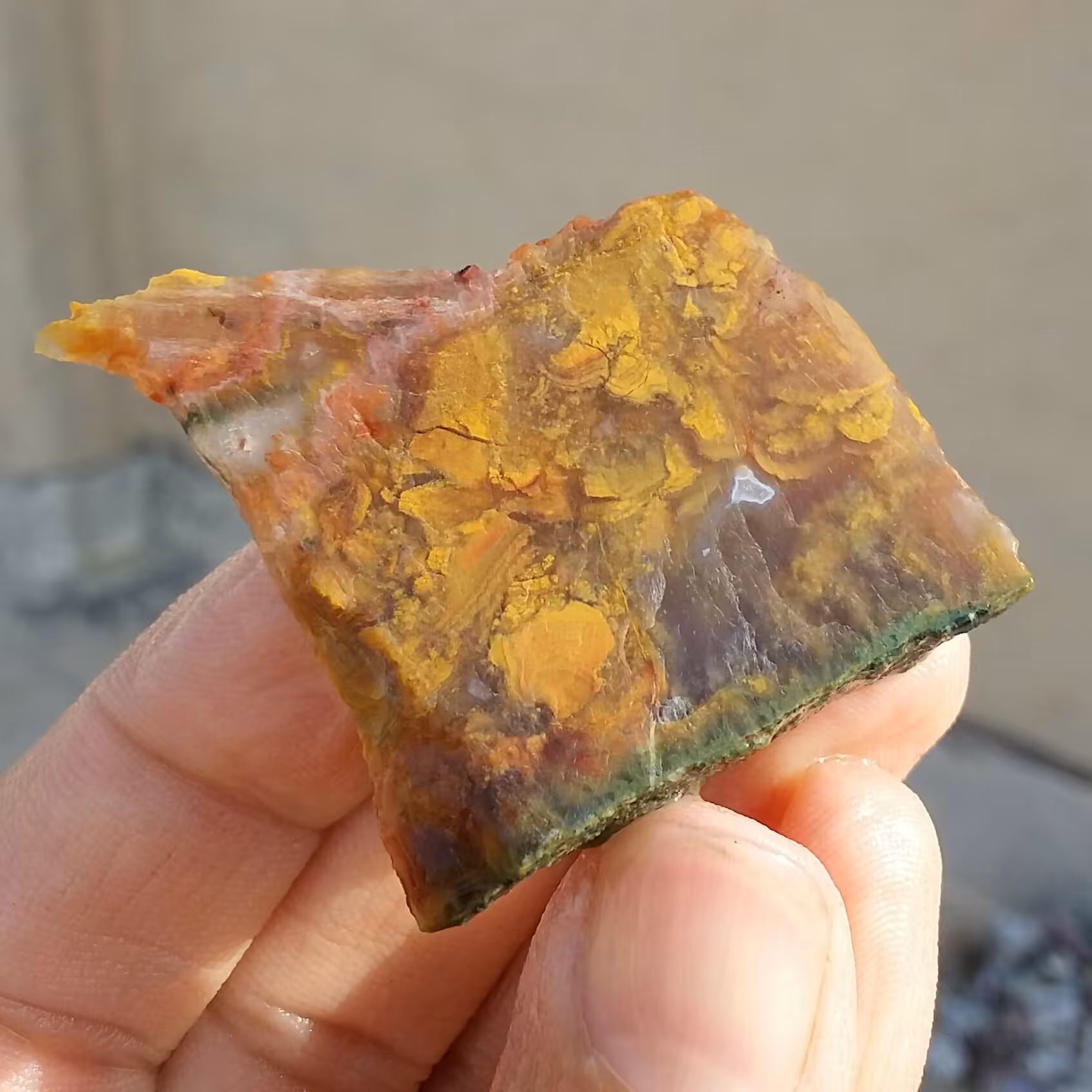 اسلایس سنگ راف عقیق منظره پاییزی بسیار زیبا و خاص 100 در 100 طبیعی  
کد 11821