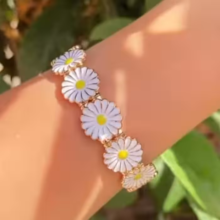 دستبند کشی بابونه دستبند بابونه جنس استیل رنگ ثابت