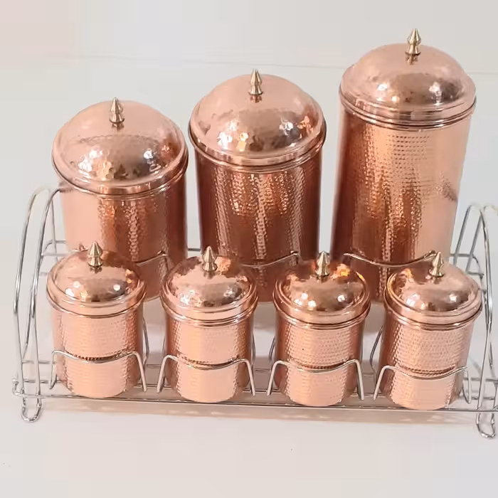 پاسماوری 7 تایی و جا ادویه ای مسی زنجان، پایه فلزی ، نانو شده، ارسال رایگان   