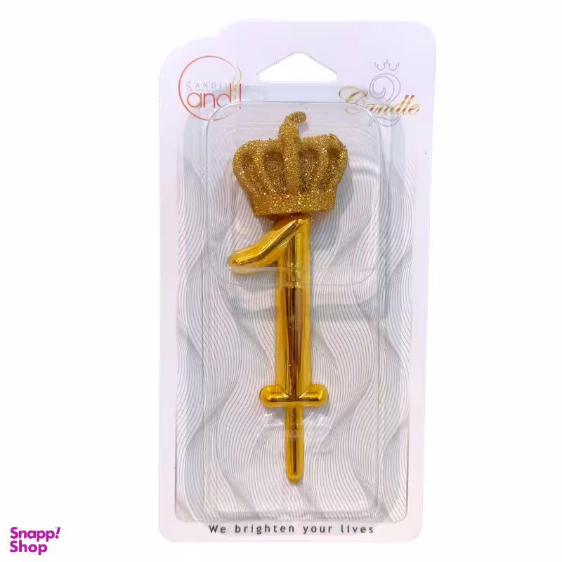 شمع تولد مدل عدد 1 تاج دار