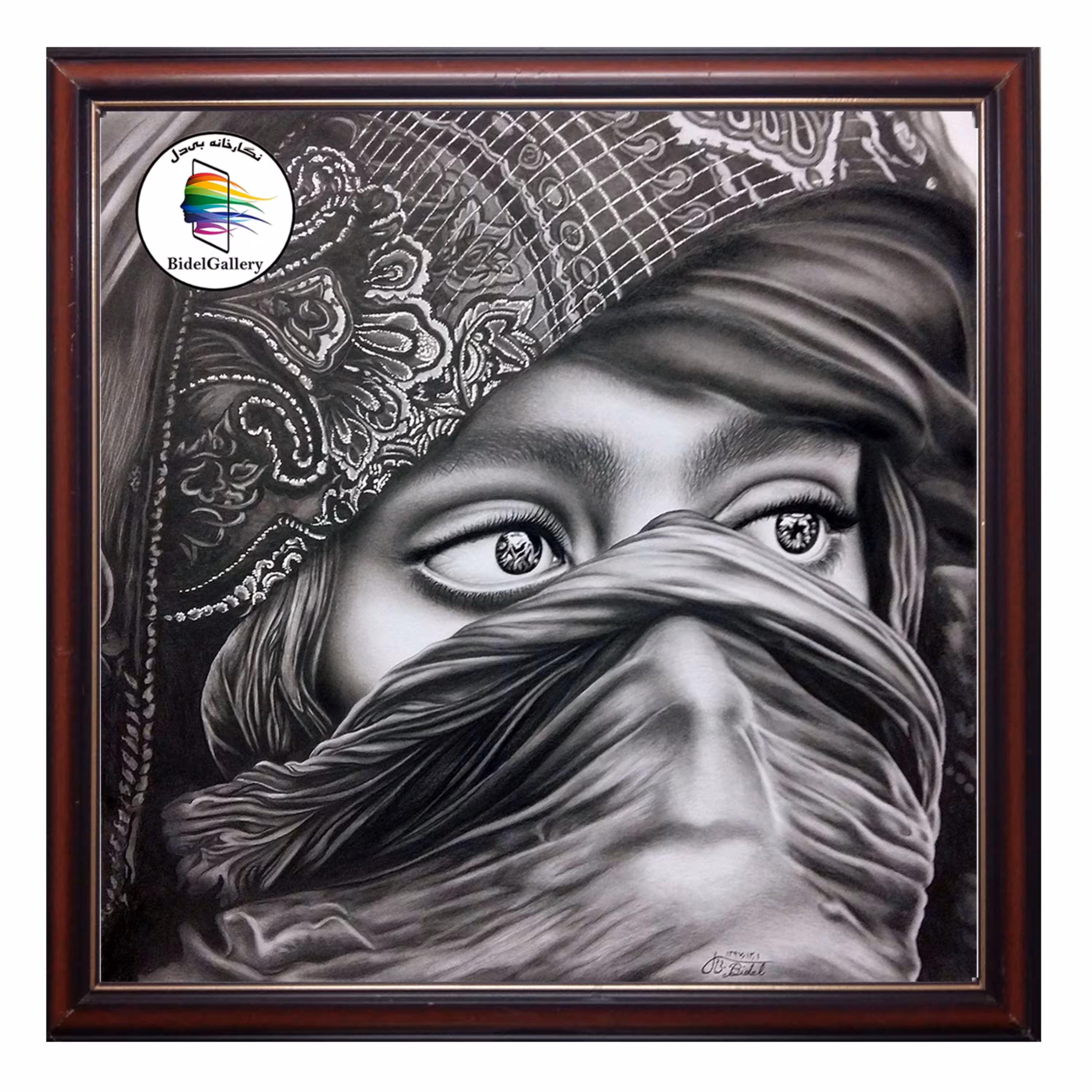  تابلوی نقاشی با تکنیک سیاه قلم در اندازه 60 در 60