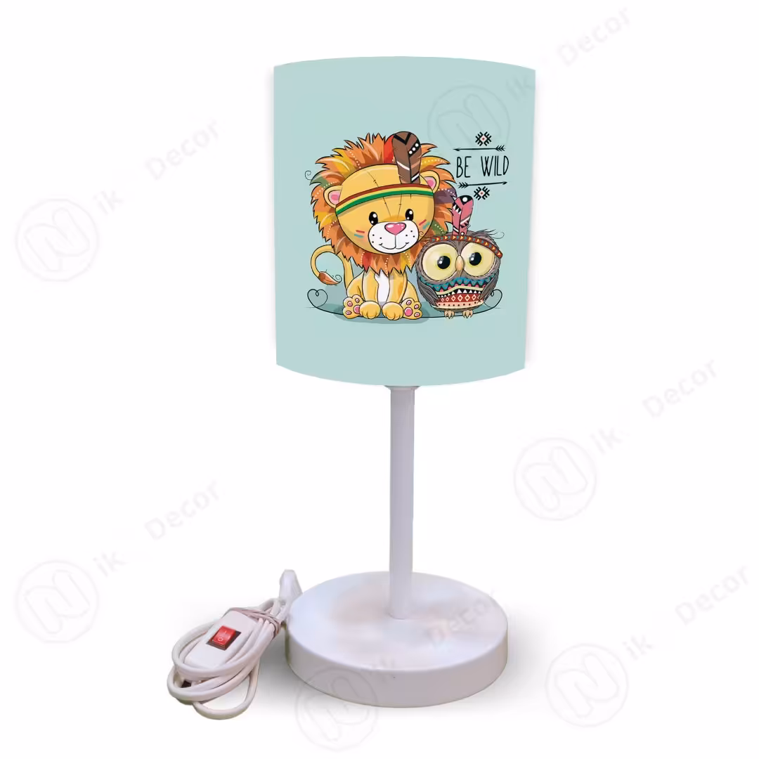 آباژور کودک طرح خوشگل شیر و جغد سرخ پوست