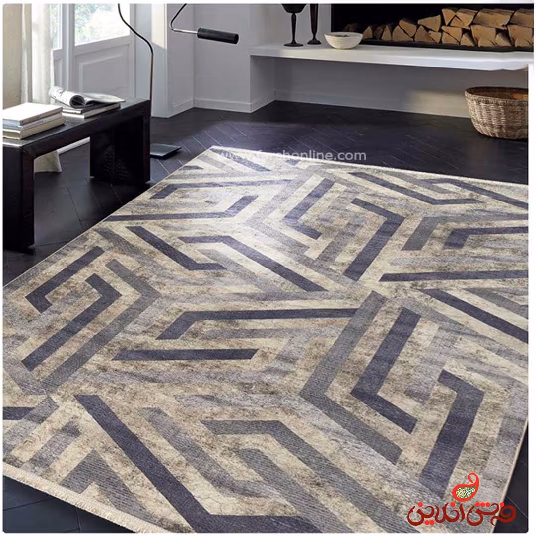 فرش ماشینی  کلاریس  کد 100469 خاکستری
