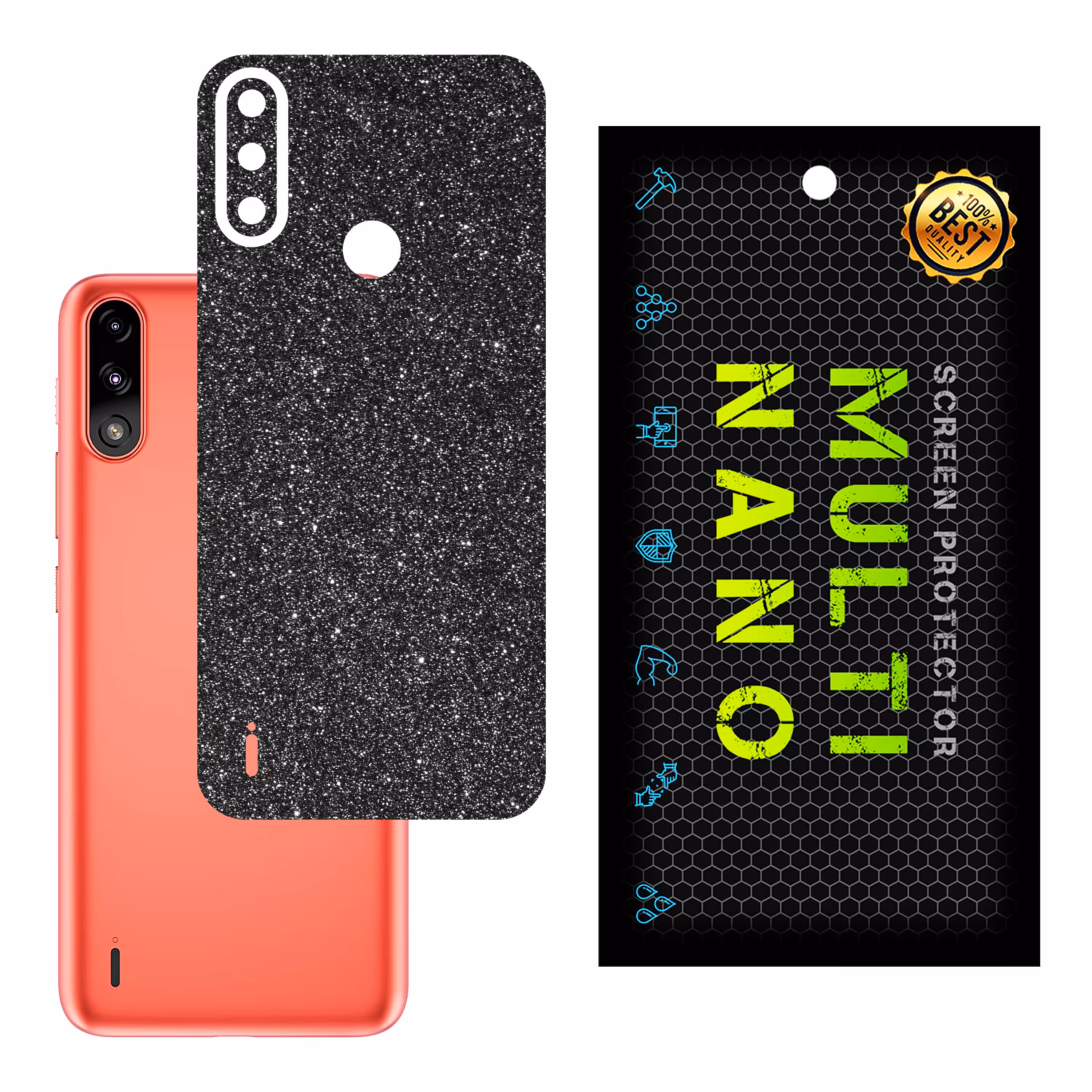 برچسب پوششی MultiNano مدل X-G1F-Gray برای پشت موبایل موتورولا Moto E7i Power