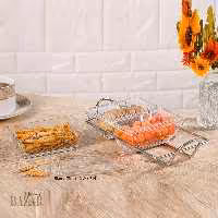 اردوخوری شیشه ای مستطیل 3خانه دربدار لیمون کد 2104