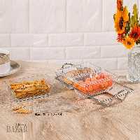 اردوخوری شیشه ای مستطیل 3خانه دربدار لیمون کد 2104