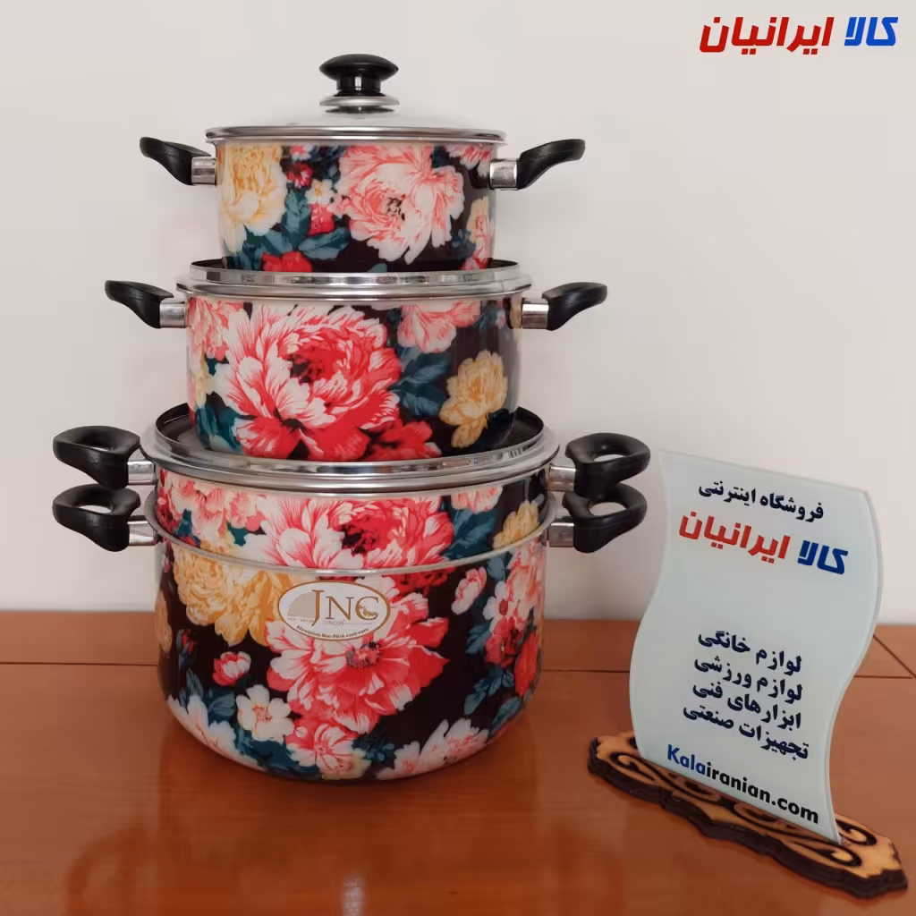 سرویس قابلمه 7 پارچه گلدار گرانیتی جنوب کد 2