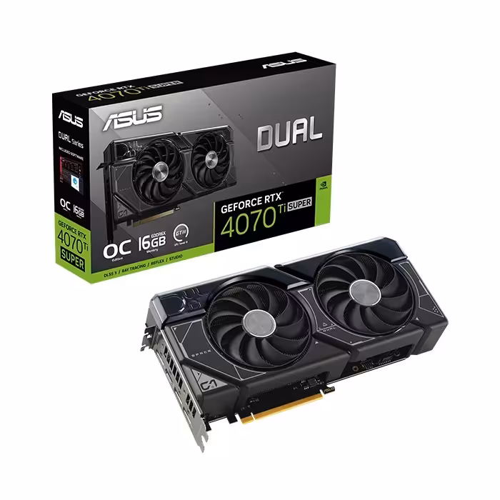 خرید کارت گرافیک ایسوس ASUS Dual RTX 4070 Ti SUPER 16GB OC با بهترین قیمت