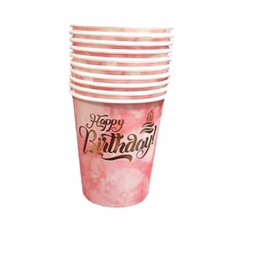 لیوان تم لاکچری صورتی  10عددی