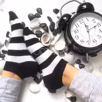 جوراب مچی راه راه سفید مشکی اسپرت فری سایز