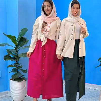 شومیز دامن گلدوزی شده لنین